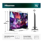 HISENSE 75E7S PRO 75"/189cm 4K UHD 144Hz Smart Hi-QLED TV, 3840x2160, 4xHDMI/2xUSB/RJ45/WIFI - Image 2