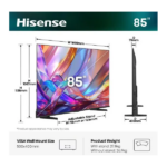 HISENSE 85E7S 85"/215cm 4K UHD Smart Hi-QLED TV, 3840x2160, 3xHDMI/2xUSB/RJ45/WIFI - Image 2