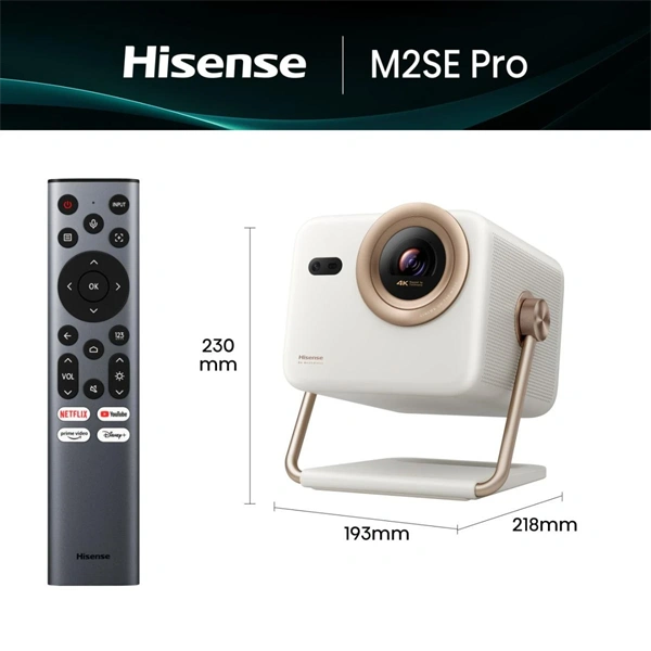 HISENSE M2SE Pro Mini Laser projektor 4K, 3840x2160, 16:9, 65"-150" 1200lm, Fehér - Image 2