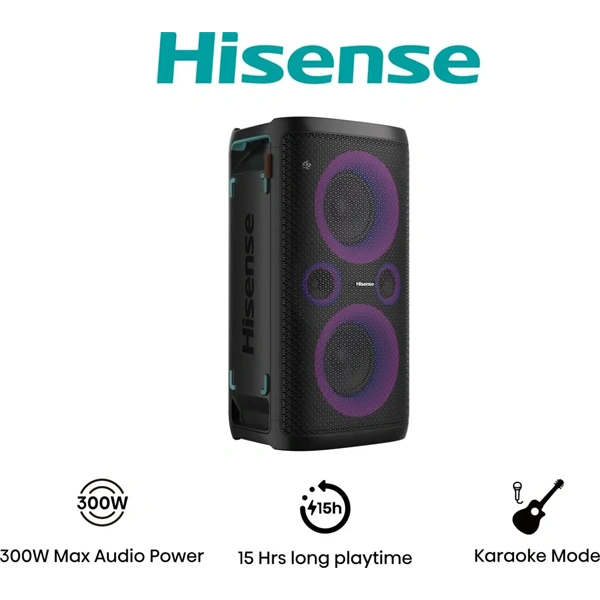 HISENSE Party Storm Bluetooth Party Hangszóró 2.0CH, 300W, Fekete - Image 1