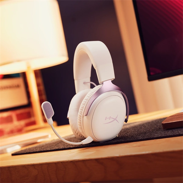 HP HYPERX vezeték nélküli gaming fejhallgató Cloud III S - levendula/fehér - Image 1