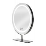 HUMANAS HM Scarlet LED fém sminktükör, 360° elforgatható,  integrált érintő gombok, 3 színhőmérséklet, - Image 2