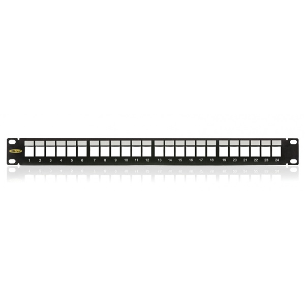 KELINE Patch Panel 1U 24 db keystone modul számára, csatlakozó nélkül, Fekete - Image 2