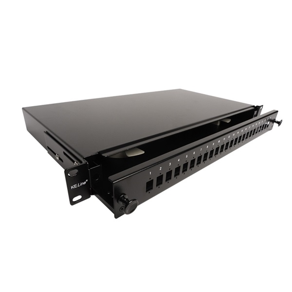 KELINE optikai patch panel kihúzható, 1U, 24xSC, LC duplex, LSH(E2000) toldó számára - Image 1