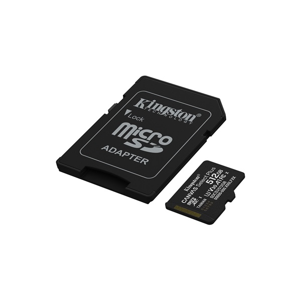 KINGSTON Memóriakártya MicroSDXC 512GB Canvas Select Plus Gen3 150R A1 + Adaprer - Image 1