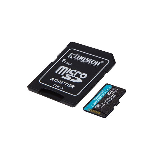 KINGSTON Memóriakártya MicroSDXC 64GB Canvas Go Plus Gen4 200R A2 U3 V30 + Adapter - Image 1