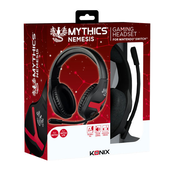KONIX - MYTHICS Nintendo Switch Fejhallgató Nemesis Vezetékes Gaming Stereo Mikrofon, Fekete - Image 3
