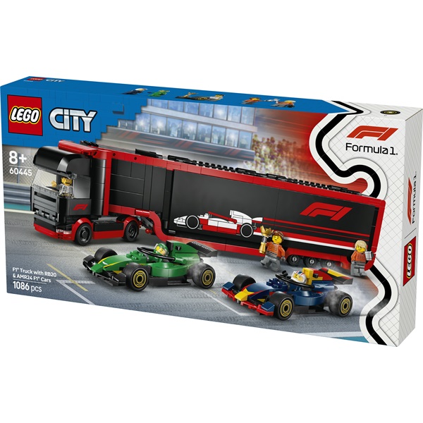 LEGO® City F1®-es kamion, RB20 és AMR24 F1®-es autókkal, játék versenyautó-szállítót tartalmazó szett 60445 - Image 2