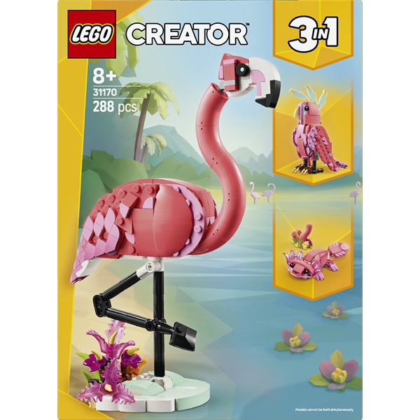 LEGO® Creator 3 az 1-ben Vadállatok: rózsaszín flamingó, állatos játékkészlet 31170 - Image 3