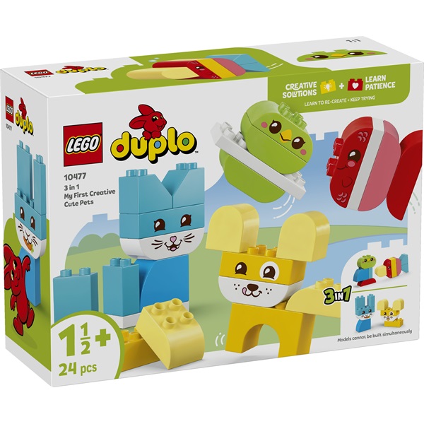 LEGO® DUPLO® Első készletek Kreatív és aranyos, 3 az 1-ben házi kedvencek játék 10477 - Image 1