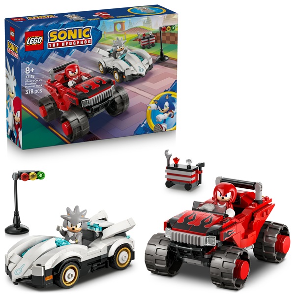 LEGO® Sonic the Hedgehog™ Silver autója Knuckles monster truckja ellen 77118 - Image 4