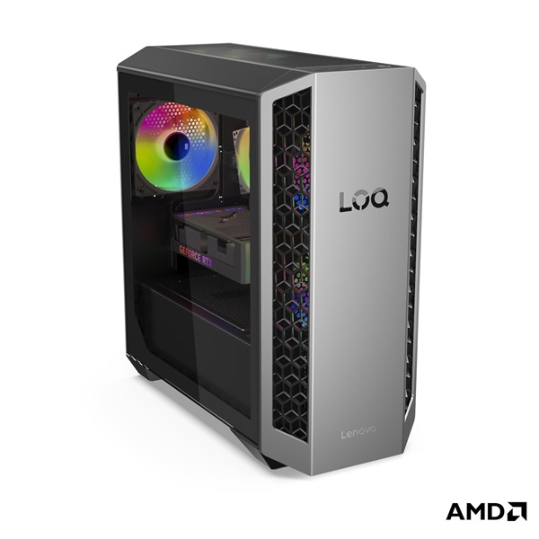 LENOVO LOQ Tower 26ADR10, AMD Ryzen 7 8745HX, 16GB, 512GB, RTX 5050 8GB, NoOS, Luna Grey + Eclipse Black - Image 3