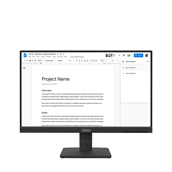LENOVO Monitor - ThinkVision S22-4e, 21.5" FHD 1920x1080 IPS, 16:9, 1300:1, 250cd/m2, 4ms, HDMI, VGA - Image 1