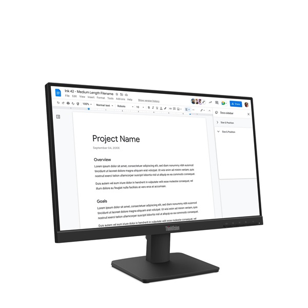 LENOVO Monitor - ThinkVision S22-4e, 21.5" FHD 1920x1080 IPS, 16:9, 1300:1, 250cd/m2, 4ms, HDMI, VGA - Image 2