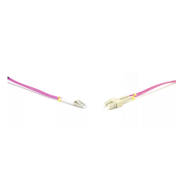LINKEASY Duplex patch kábel  2 x SC/UPC + 2 x LC/UPC csatlakozóval, 3mm duplex core 50/125 OM4 LSZH, 1 m - Image 1