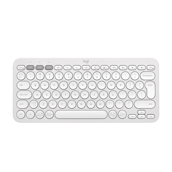 LOGITECH Billentyűzet - Pebble Keys 2 K380s Vezeték Nélküli & Bluetooth Piszkosfehér, US - Image 1