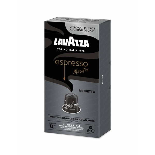 LAVAZZA Ristretto Nespresso kompatibilis alumínium kapszula csomag 10 db x 5.7g, intenzitás: 12/13 - Image 1