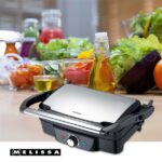MELISSA Panini / Asztali grillsütő / kontakt grill 1600 W fekete / rozsdamentes acél burkolat, hőfokszabályzó - Image 4