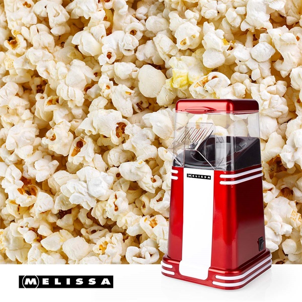MELISSA pattogatott kukorica (popcorn) készítő, 1200W, elkészítési idő 2-4 perc, forró levegő, piros/fehér - Image 3