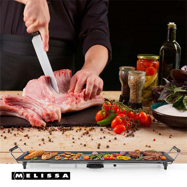 MELISSA teppanyaki látvány grillsütő, 1800W, szabályozható hőmérséklet, csepptálca, sütőfelület 90 x 23 cm - Image 5