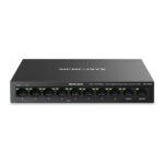 MERCUSYS Switch 8x100Mbps(8xPOE+) + 2xLAN(1000Mbps), Fémházas Asztali/Rackes, MS110CMP