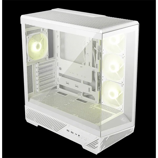 MSI Ház ATX PANO 130R PZ, 4xARGB ventilátor, Tápegység nélkül, üvegfalú, fekete - Image 1