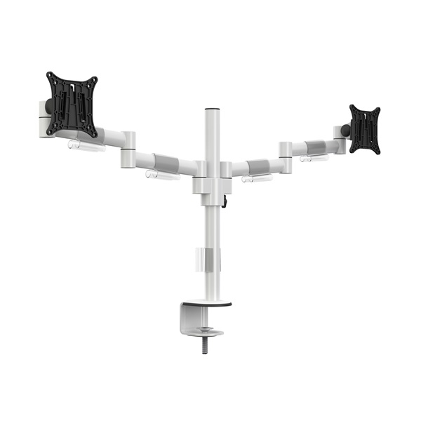 MULTIBRACKETS Asztali konzol (2 képernyős), M VESA Deskmount Officeline Dual White (15-30", max.VESA: 100x100 mm, 8 kg) - Image 1