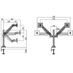 MULTIBRACKETS 2 karos asztali konzol, M VESA Gas Lift Arm Dual White (15-32", max.VESA: 100x100 mm, 10 kg) - Image 5