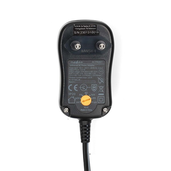 Nedis ACPA001 univerzális AC-DC tápegység, állítható 3V-12V DC 1A, 6 cserélhető táp dugó, 12W - Image 2