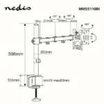 Nedis MMSIS110BK asztali monitor tartó konzol / állvány | 15-32" | 75x75 / 100x100 - Image 5