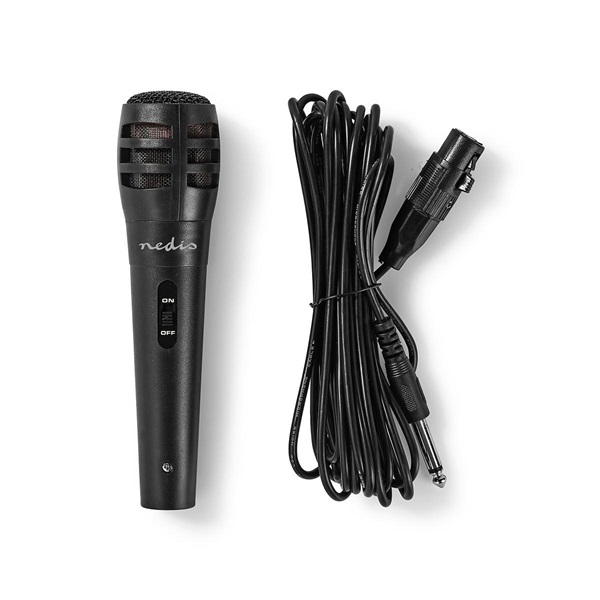 NEDIS_MPWD15BK_mikrofon_5m_leveheto_kabel_80Hz-12kHz_600_Omh_75dB_utazo_tok_integralt_kapcsolo_fekete-i1537635.jpg Nedis MPWD15BK dinamikus mikrofon, 5m levehető kábel, 80Hz-12kHz, 600 Omh, 75dB, utazó tok, integrált kapcsoló - Image 1