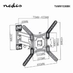 Nedis TVWM1530BK 23"-55"  LCD TV / monitorállvány (tartó konzol), maximum 30 kg, forgatható dönthető, 3 forgáspont - Image 4