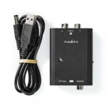 Nedis ACON2508BK, analóg - digitális audio konverter, 2x RCA bemenet - digitális koax / toslink kimenet