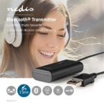 Nedis BTTR100BK bluetooth adó, Audio/video/adatcsatlakozók bemenete: 1x AUX / 1x USB | AptX / SBC, memória 2 eszközre