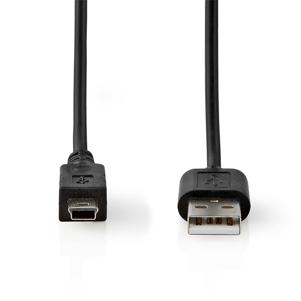 Nedis CCCGL60301BK20 USB mini 5p (mini USB)kábel, USB 2.0  USB-A dugó  USB mini 5p dugó, 480 Mbps. 2m - Image 1