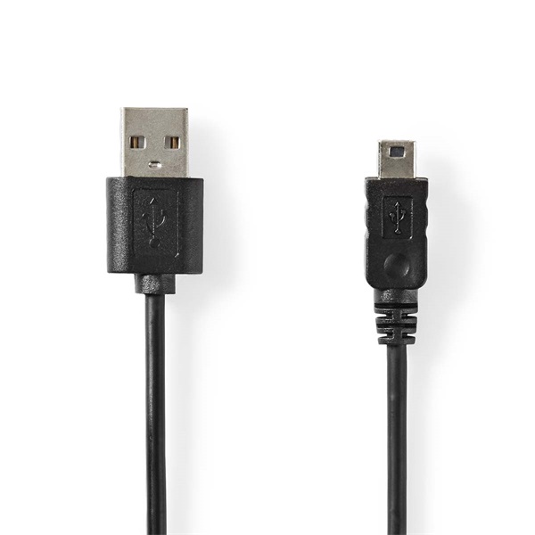 Nedis CCCGL60301BK20 USB mini 5p (mini USB)kábel, USB 2.0  USB-A dugó  USB mini 5p dugó, 480 Mbps. 2m - Image 2