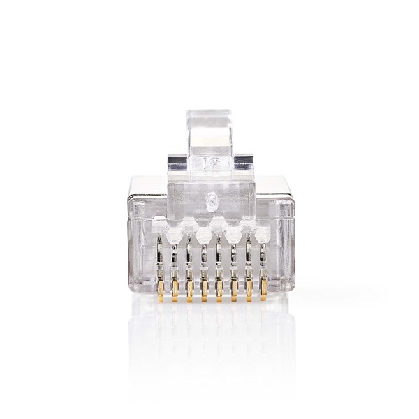 Nedis CCGB89302ME tömör kábelre, UTP RJ45 CAT5 csatlakozó dugó, szerelhető, aranyozott, 10db/csomag - Image 3