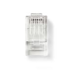 Nedis CCGB89305TP sodrott kábelre, UTP RJ45 CAT6 csatlakozó dugó, szerelhető, aranyozott, 10db/csomag