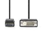 Nedis CCGL37200BK20 Displayport dugó - DVI-D 24+1-Tűs kábel 1080p, 2m