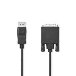 Nedis CCGL37200BK20 Displayport dugó - DVI-D 24+1-Tűs kábel 1080p, 2m - Image 2