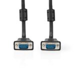 Nedis CCGL59000BK50, VGA kábel, VGA dugó - dugó, Maximális felbontás: 1280x768, hossz: 5m