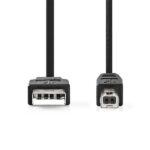 Nedis CCGL60100BK05 USB2.0, USB A - B kábel, 480Mbs, 10W, hossz 0,5m