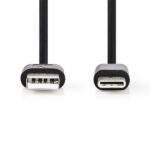 Nedis CCGL60601BK10 USB A - USB C (USB-C) kábel, 5W, hossz 1m