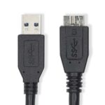 Nedis CCGL61500BK10 USB3.2 - micro-B (micro B) kábel, 5 Gbps, 1m, (USB3.1, USB3.0, USB2.0)