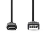 Nedis CCGL61650BK10 USB 3.2 Gen 1, USB-A dugó - USB-C (USB C) dugó kábel, 60W, 10 Gbps, 1m