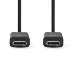 Nedis CCGL64750BK10 USB C - USB-C kábel, USB3.2 Gen 2, 240W, 20 Gbps, 1m, (USB3.1, USB3.0, USB2.0) - Image 3