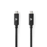 Nedis CCGW64750BK10 USB C - USB C (USB-C) kábel, USB 3.2 Gen 2, 100W, 4K@60Hz, 10 Gbps, hossz 1m