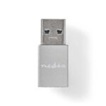 Nedis CCTB60925AL USB-A adapter, USB 3.2 Gen 1, USB-A férfi, USB-C™ anya, 5 Gbps,  kerek,  Nikkelezett, Ezüst - Image 4