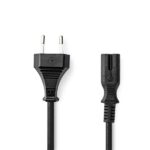 Nedis CEGL11040BK10 tápkábel IEC-320-C7, 2 x 0.75 mm, hossz 1m