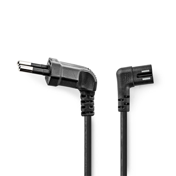 Nedis_CEGL11055BK50_tapkabel_Euro_dugo_IEC-320-C7_pipa_szogben_balra_5m_fekete-i1806755.jpg Nedis CEGL11055BK50 tápkábel, Euro dugó, IEC-320-C7, pipa, szögben balra, 5m, fekete - Image 1